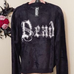 KILLSTAR 4XL DEAD DEBBIE JUMPER BLACK SUPER SOFT FUZZY PULLOVER SWEATER "DEAD"